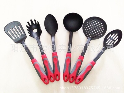 【專業生產出口不黏鍋尼龍廚具六件套 歐式手柄環保廚具 尼龍鏟】價格,廠家,圖片,鍋鏟,陽江市德俐實業-